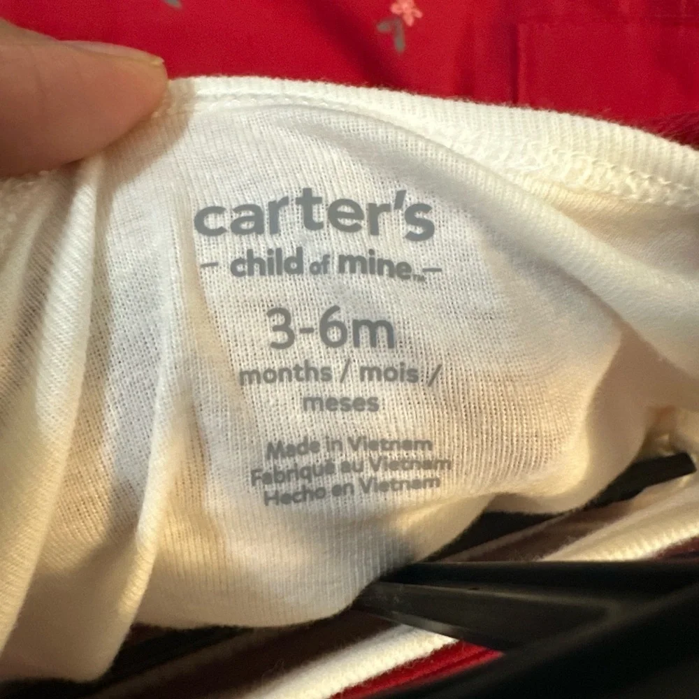 Carter's Red Floral Jumper with White Sleeves